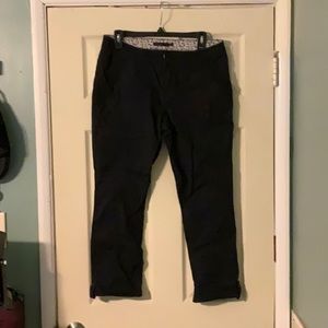 PrAna Mari Black Rolled Hem Capris size 8